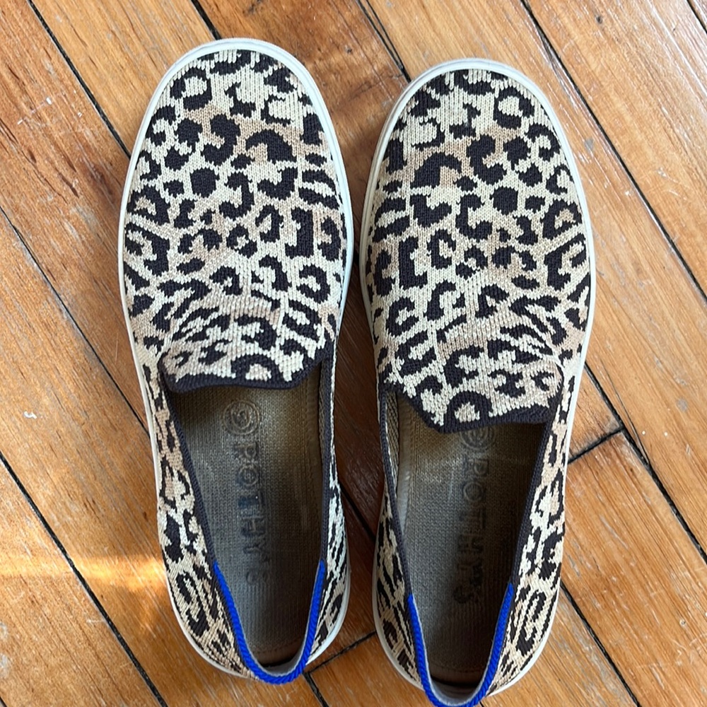 Rothy’s Leopard Slip Ons